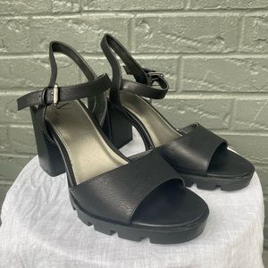 Worthington Black Lugsole Heels
